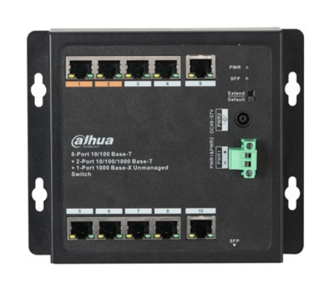POE комутатор Dahua DH-PFS3111-8ET-96-F, 11 портів, 8 портів POE, некерований