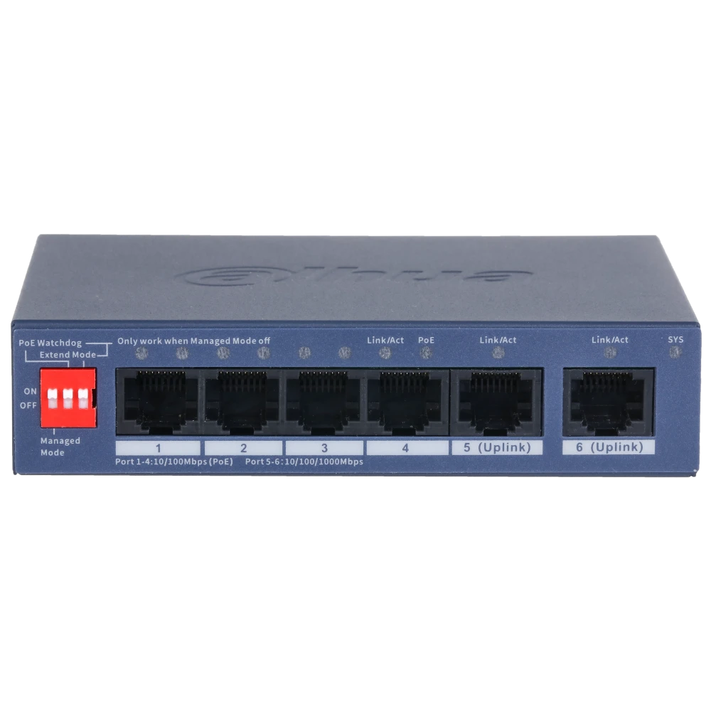 Комутатор 6 портів керований              Dahua DH-CS4006-4ET2GT-36 PoE          