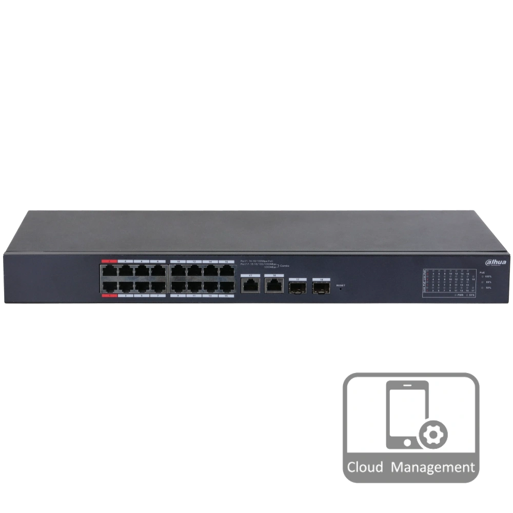 Комутатор 18 портів керований              Dahua DH-CS4218-16ET-135 PoE          