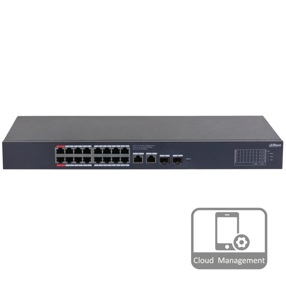 Комутатор 20 портів керований              Dahua DH-CS4220-16GT-190 PoE          