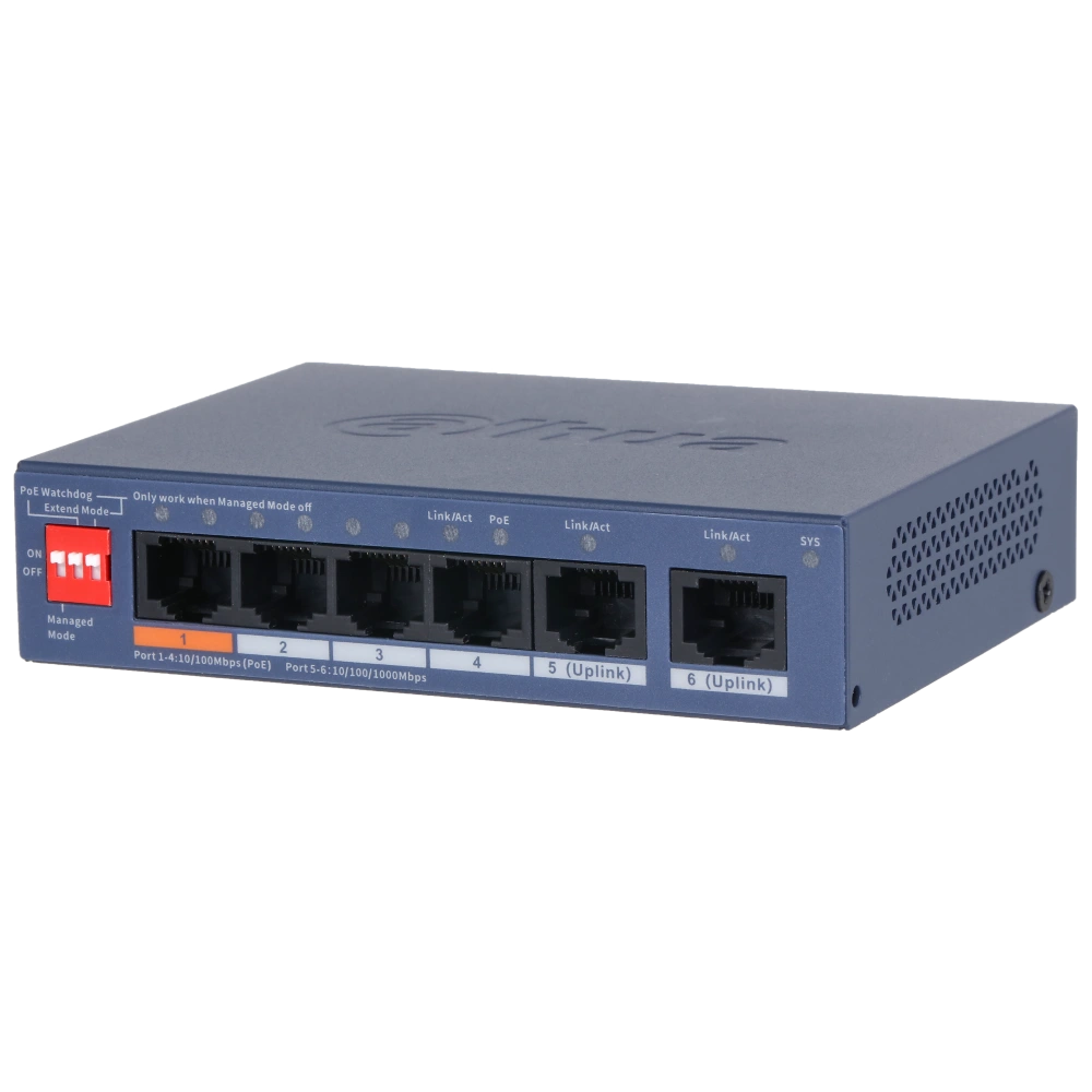 Комутатор 6 портів керований              Dahua DH-CS4006-4ET2GT-60 PoE          
