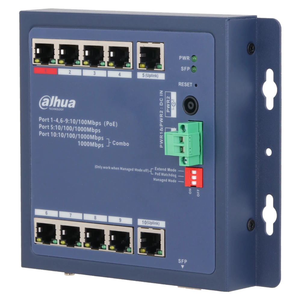 Комутатор 9 портів керований              Dahua DH-CHS4110-8ET-90-F PoE          