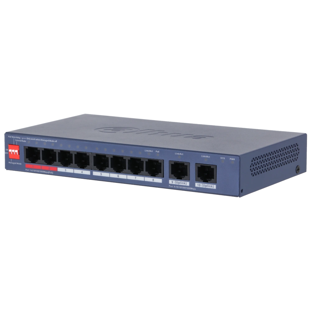 Комутатор 8 портів керований              Dahua DH-CS4010-8GT-110-V2 PoE          