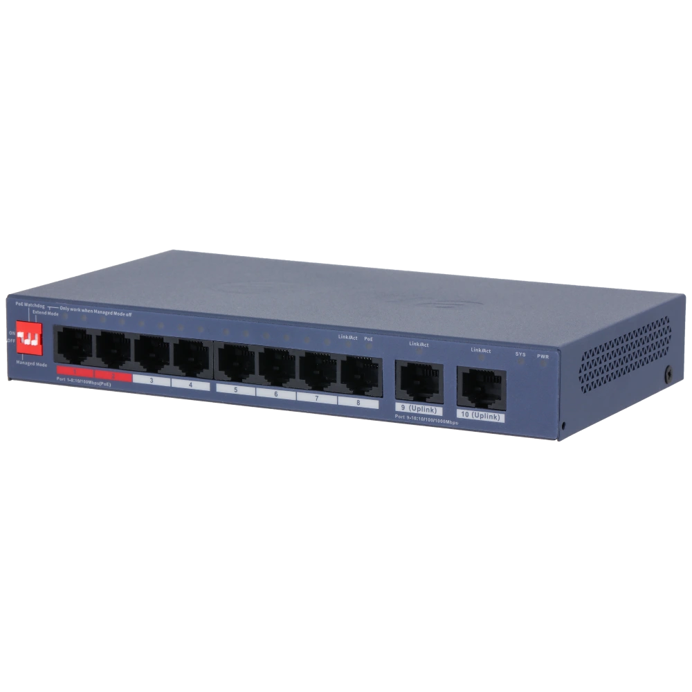 Комутатор 8 портів керований              Dahua DH-CS4010-8ET2GT-110          