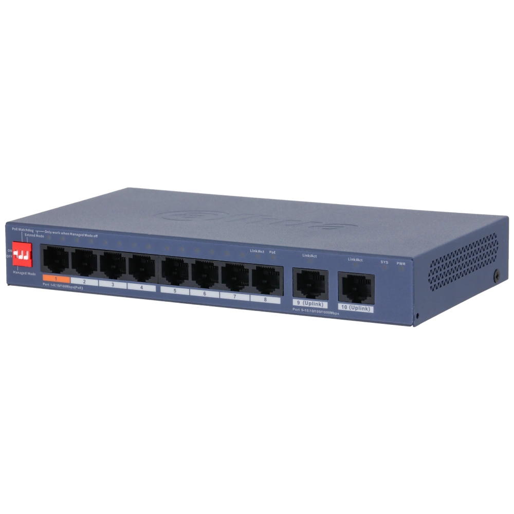 Комутатор 8 портів керований              Dahua DH-CS4010-8ET2GT-60          